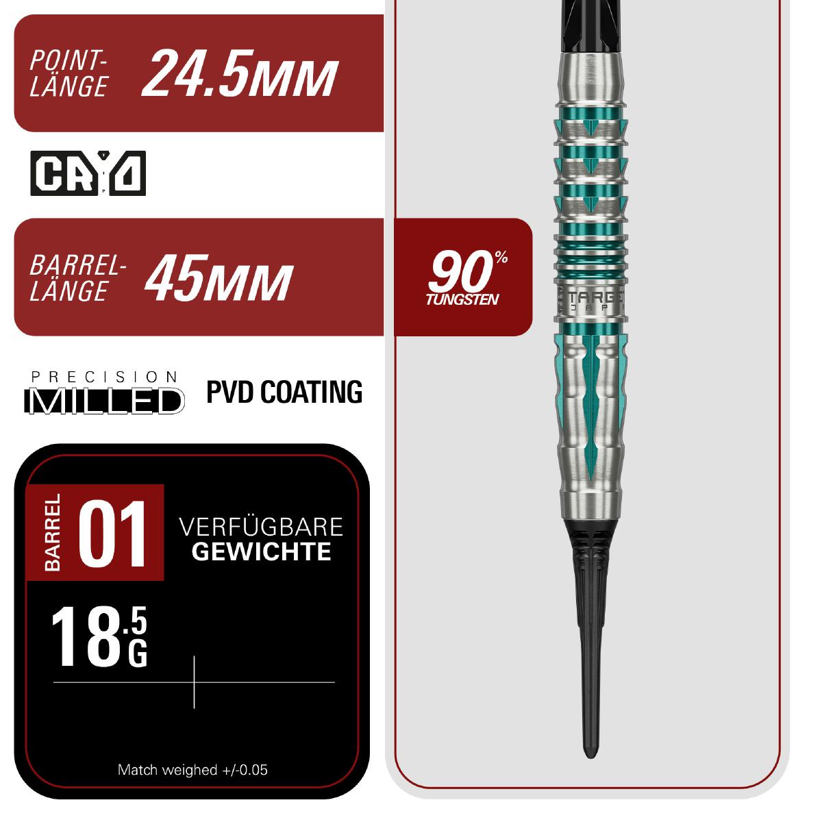 Target Dart Set Black Marque Pierce 18,5g