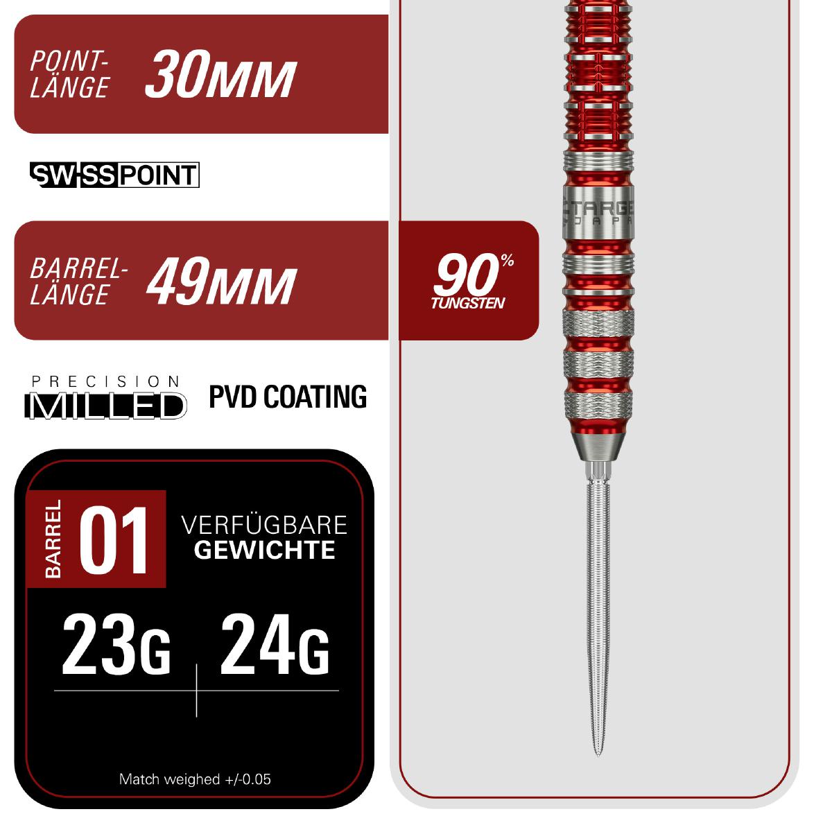Target Steel Dart Set Black Marque Spinel