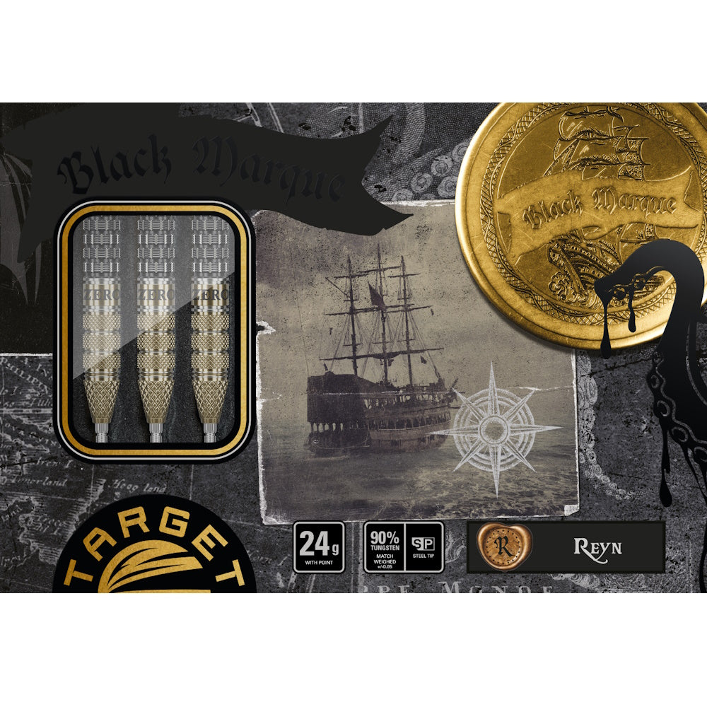 Target Steel Dart Set Black Marque Reyn 24g