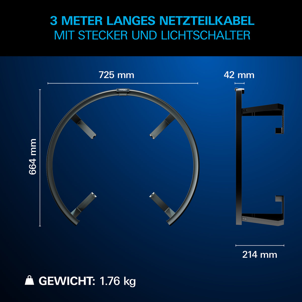 Target Corona Vision 2 Dartboard Beleuchtung