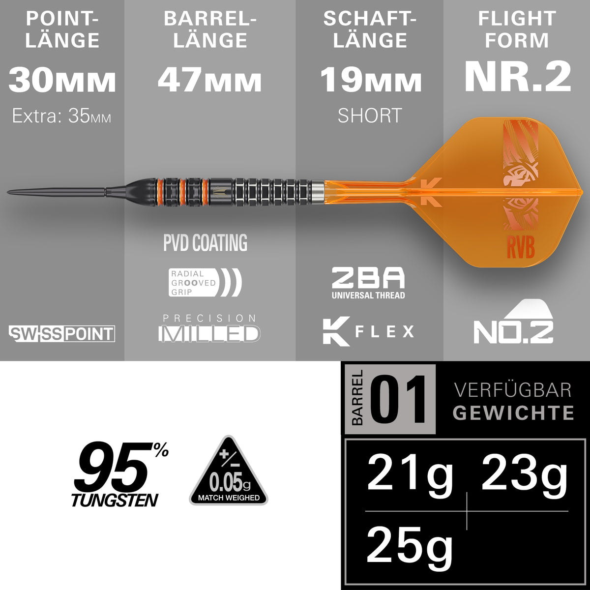 Target Raymond Van Barneveld 95k Steel Dart