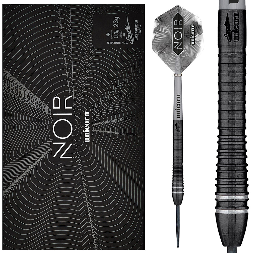 Unicorn Steel Dart Set Gary Anderson Noir Phase 6