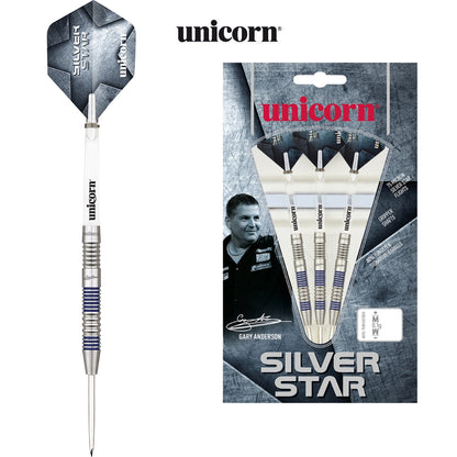 Unicorn Steel Dart Set Gary Anderson Silverstar