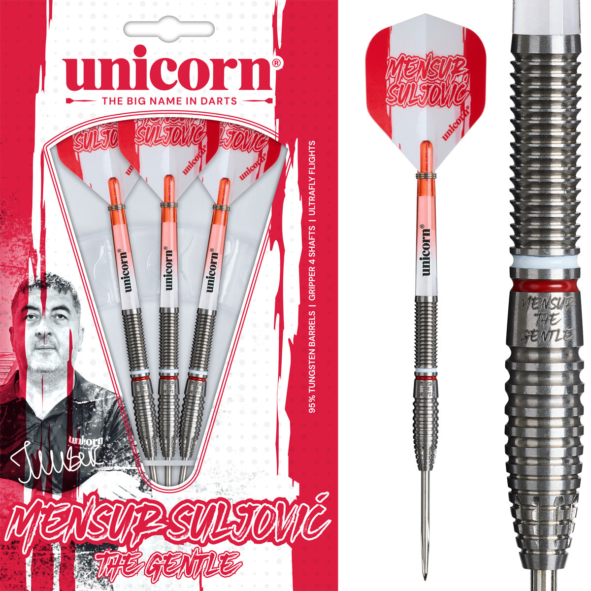 Unicorn Steel Dart Set Mensur Suljovic
