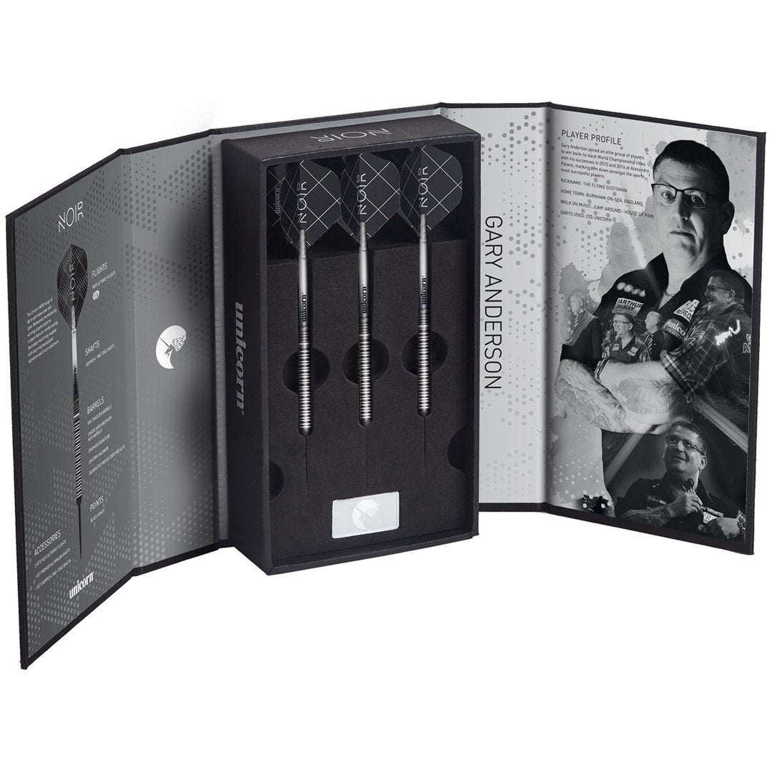 Unicorn Steel Dart Set Gary Anderson Phase 3 Noir
