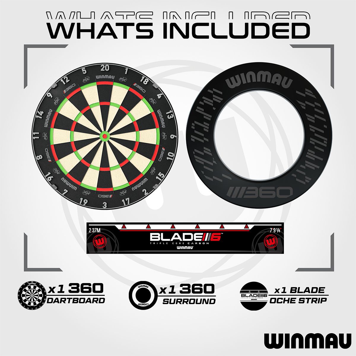 Winmau Blade 360 Dartboard Surround und Dart Kit
