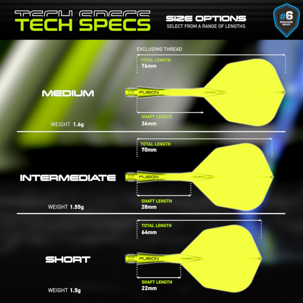 Winmau Flightsystem Fusion Gelb No6