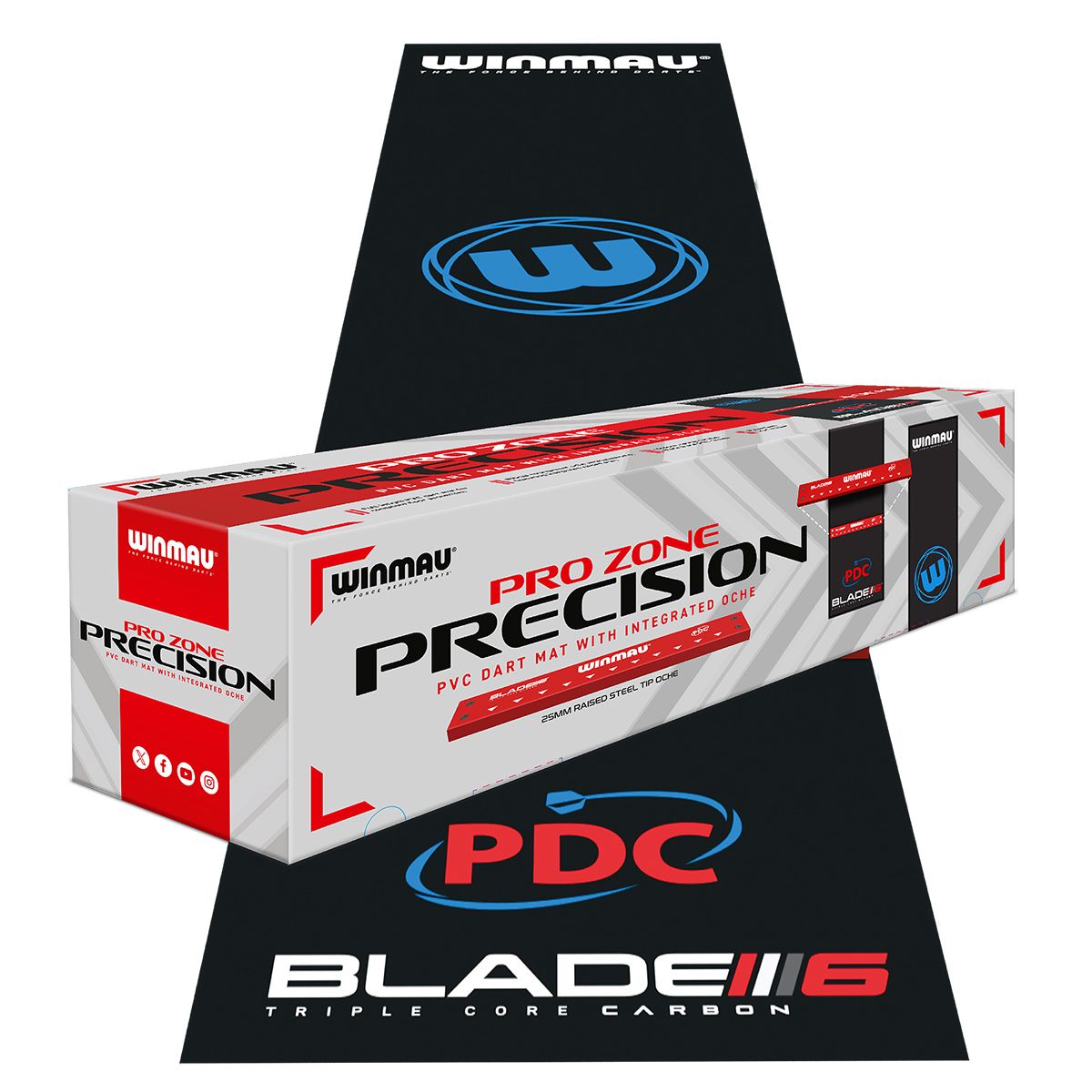Winmau Pro Zone Precision + Integrated Oche Dartmatte