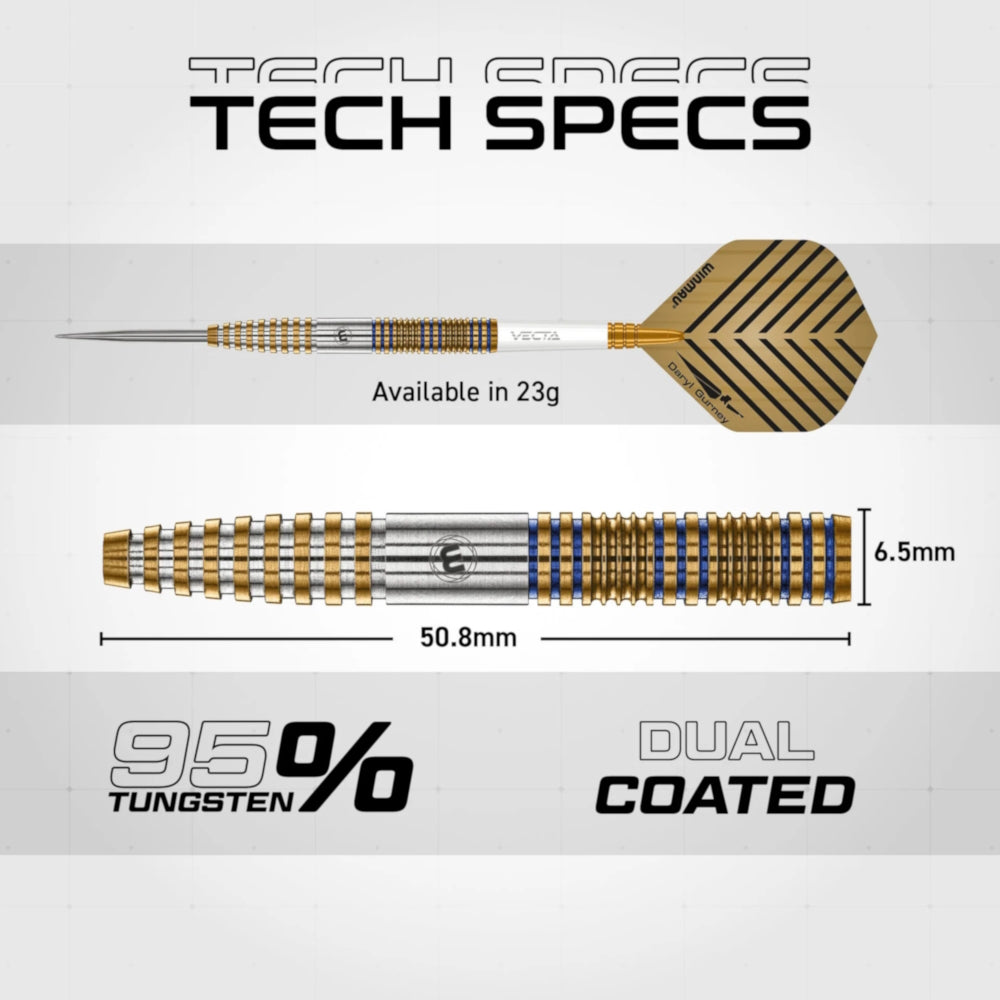Winmau Steel Dart Set Daryl Gurney 95% Signature Edition 23g