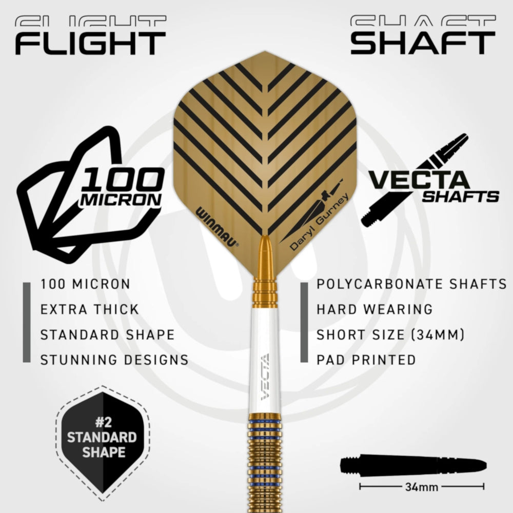 Winmau Steel Dart Set Daryl Gurney 95% Signature Edition 23g