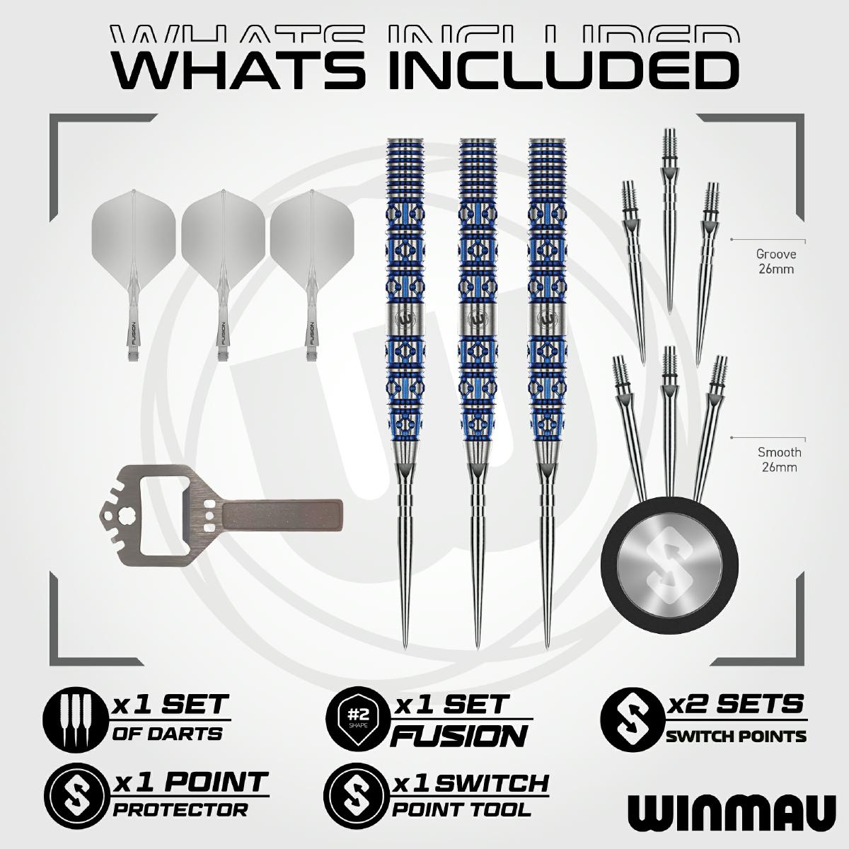 Winmau Steel Dart Set Lunaris Tapered