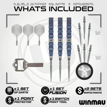 Winmau Steel Dart Set Lunaris Tapered