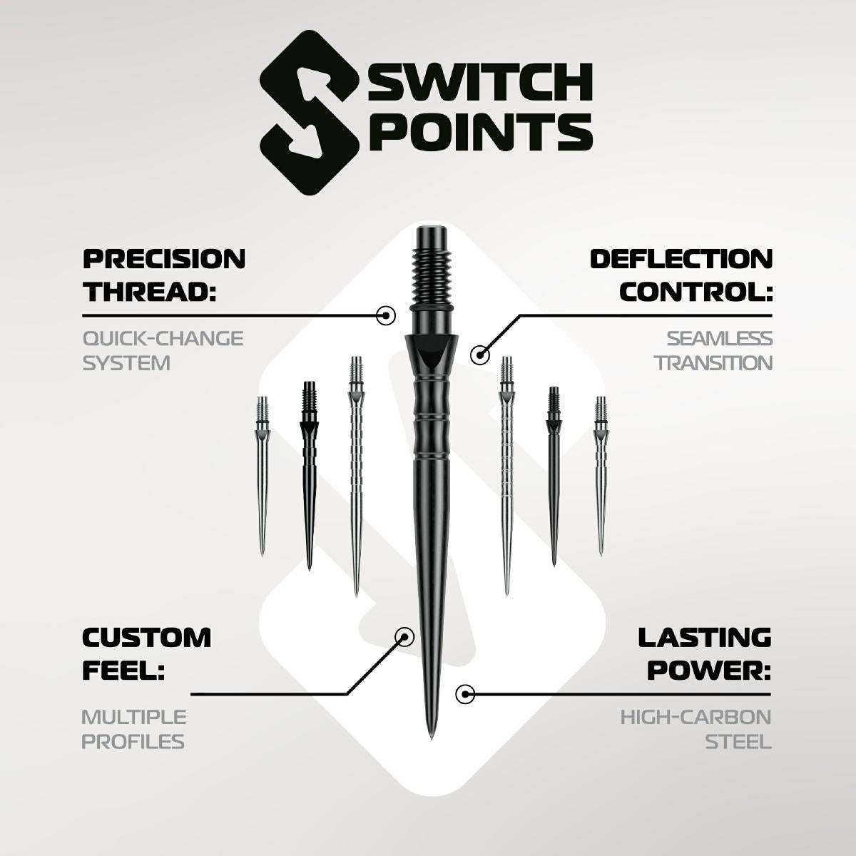 Winmau Switch Point Wave Silver