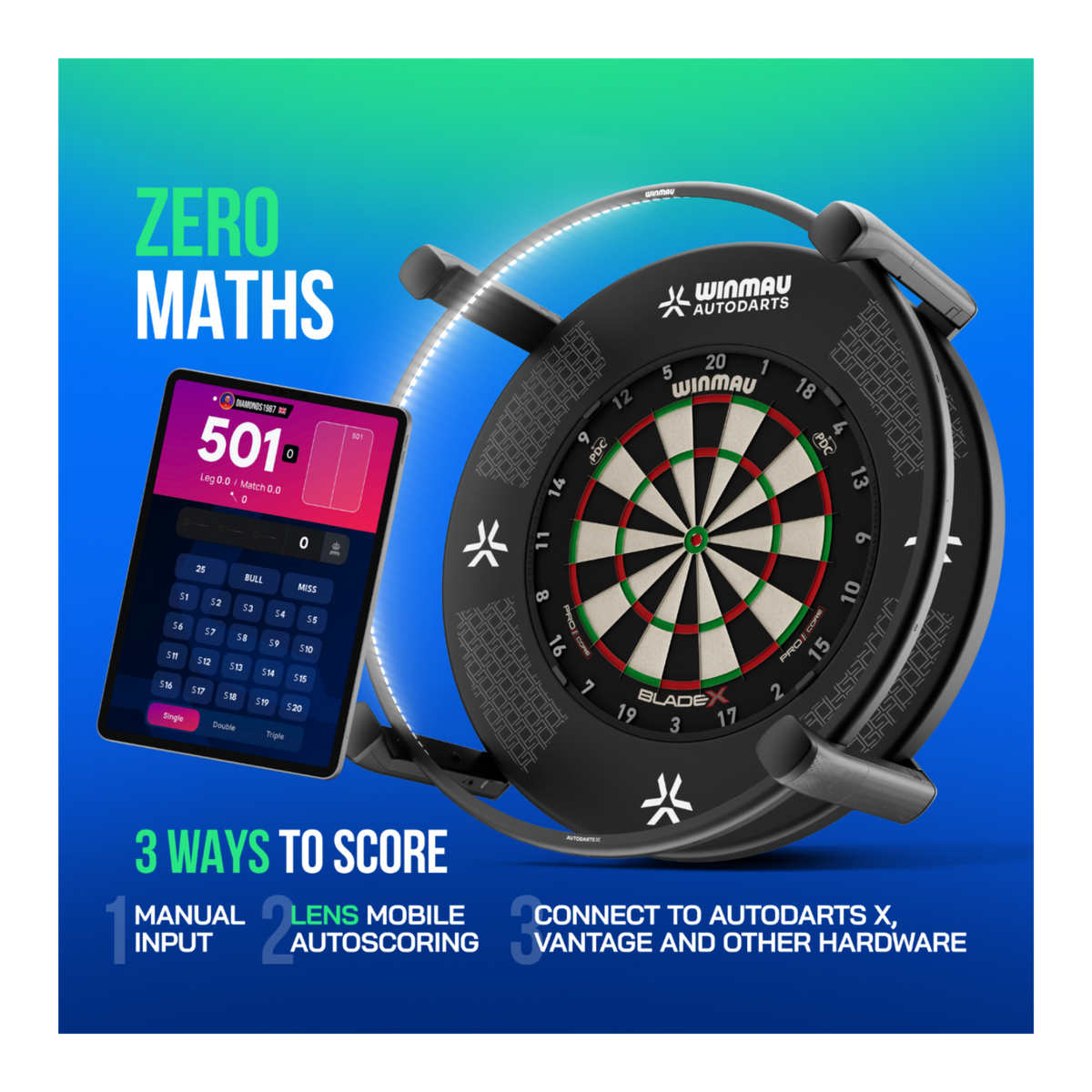 Winmau Autodarts Lens Stativ Inkl. 12 Monat Abo